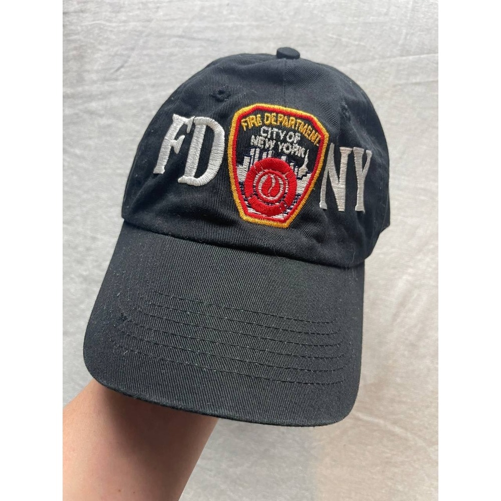 FDNY Fire Department City Of New York Baseball Cap Mens One Size Black Uniform